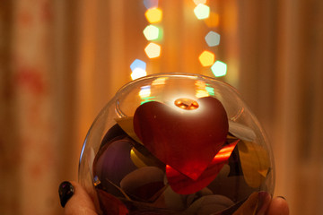 candle and heart