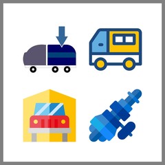 4 truck icon. Vector illustration truck set. freight forwarding and distribution icons for truck works
