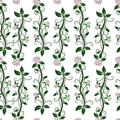 Roses. Flowers. Flower background. Seamless pattern. Repeated. Vector illustration.
