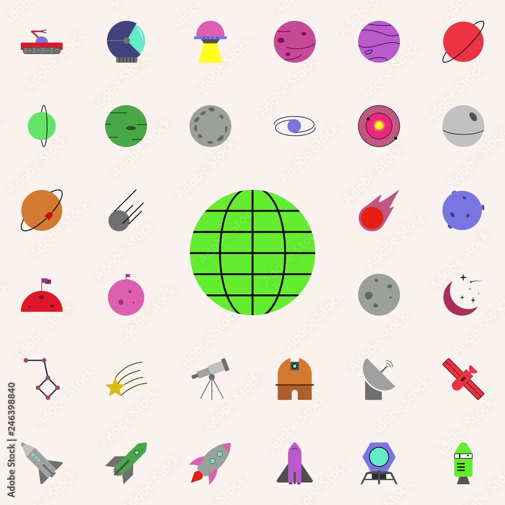 Aufkleber globe colored icon. colored space icons universal set for web and mobile