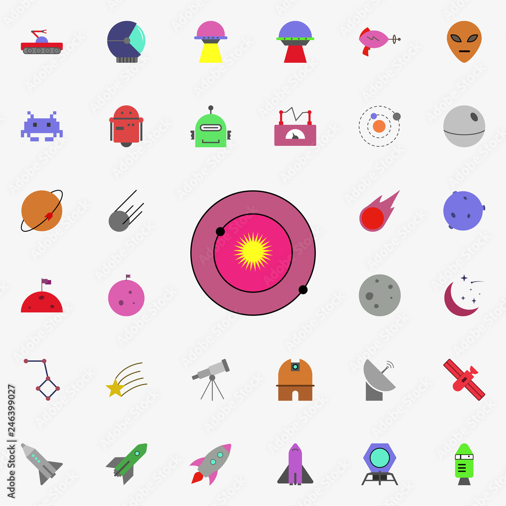 Aufkleber solar system colored icon. colored space icons universal set for web and mobile