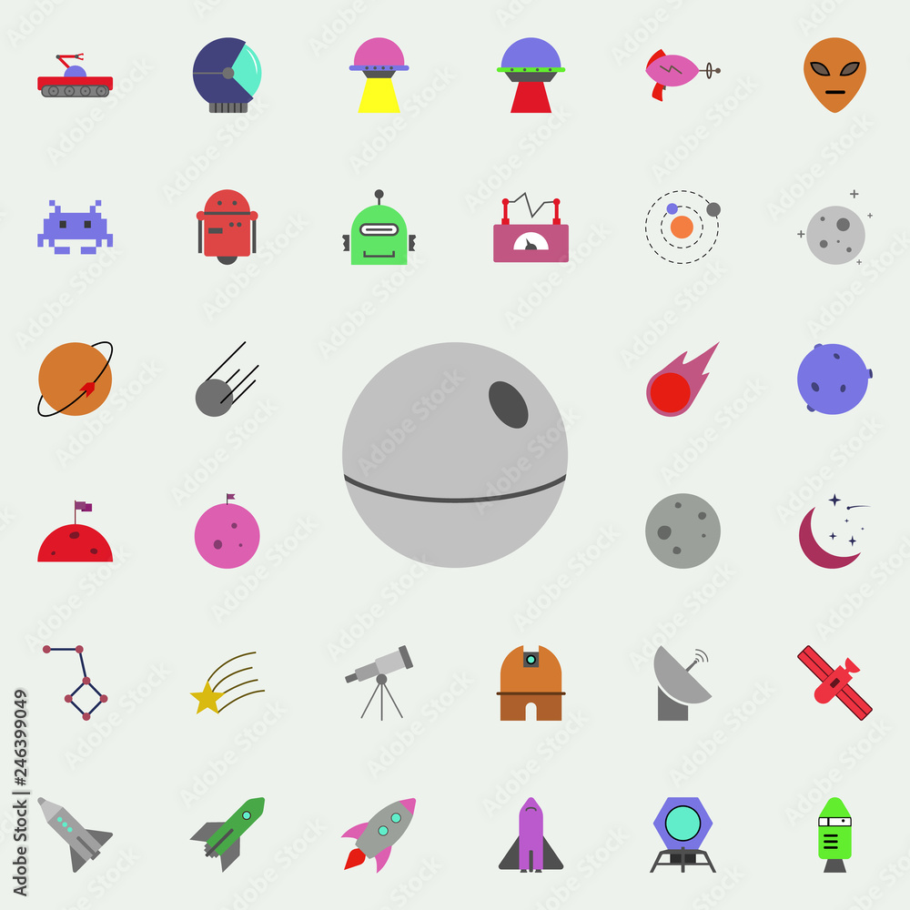 Poster planet colored icon. colored space icons universal set for web and mobile