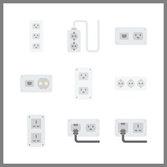 9 switch icon. Vector illustration switch set. socket icons for switch works