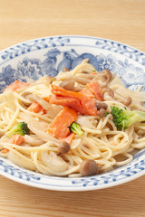 サーモンのクリームスパゲッティー