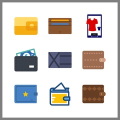 9 bitcoin icon. Vector illustration bitcoin set. accept and wallet icons for bitcoin works