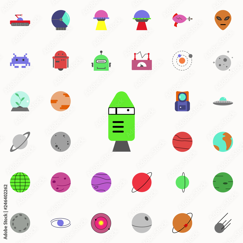Aufkleber shuttle colored icon. colored space icons universal set for web and mobile