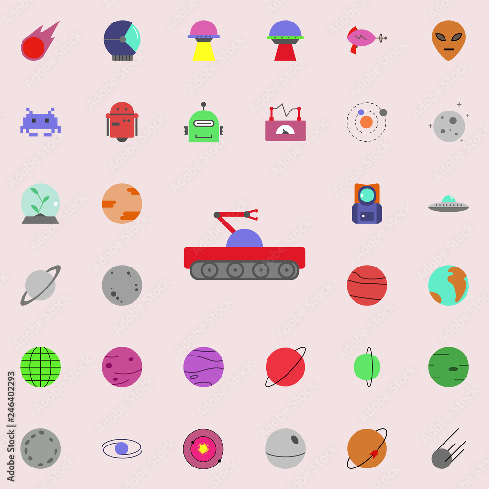 Aufkleber rover colored icon. colored space icons universal set for web and mobile