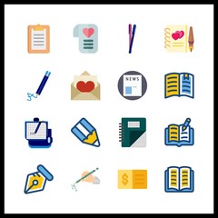 16 write icon. Vector illustration write set. pen and pencil icons for write works