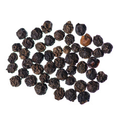 Mix of peppers spice on a white background isolation, top view