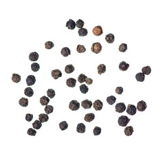 Mix of peppers spice on a white background isolation, top view