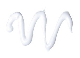 Cream beauty care macro on white background isolation