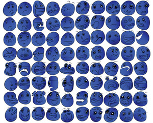 Cartoon of various face expressions