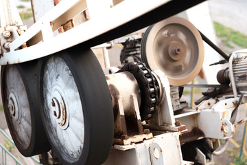 Old ferris wheel rotation mechanism