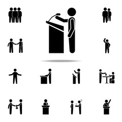 a speech from the rostrum icon. Conversation icons universal set for web and mobile