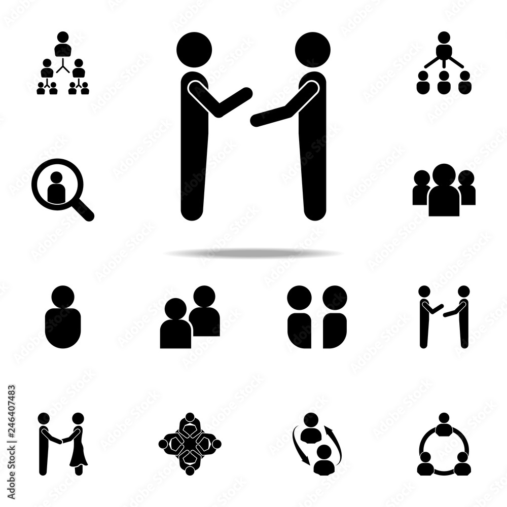 Poster communication between two people icon. conversation icons universal set for web and mobile