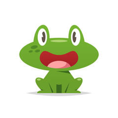 Cute cartoon frog vector isolated illustration