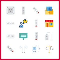 16 smartphone icon. Vector illustration smartphone set. socket and online store icons for smartphone works