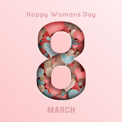 8 march day greeting card frame international women s vector illustration