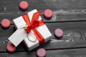 St. Valentine's day gift for a woman on wooden background