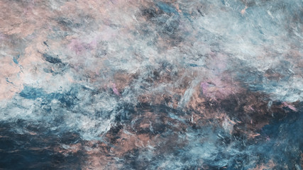 Abstract blue and beige fantastic clouds. Colorful fractal background. Digital art. 3d rendering.