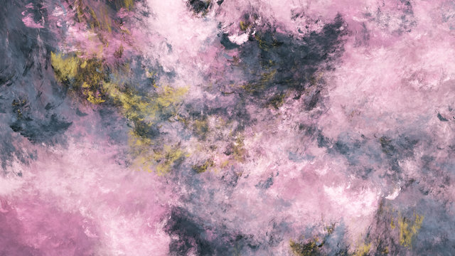 Abstract grey and rose fantastic clouds. Fractal background. 3d rendering. © Klavdiya Krinichnaya