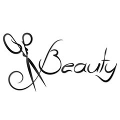 Beautiful vector scissors for a beauty salon master