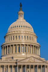 Fototapeta na wymiar Detail of the US Capitol building in Washington D.C.