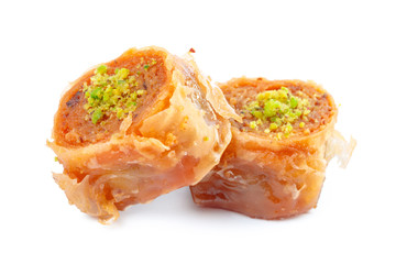 Turkish Ramadan Dessert Baklava isolated on white