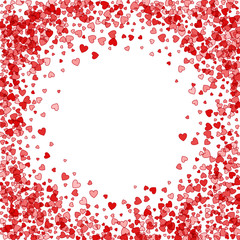 Frame or border of random scatter hearts