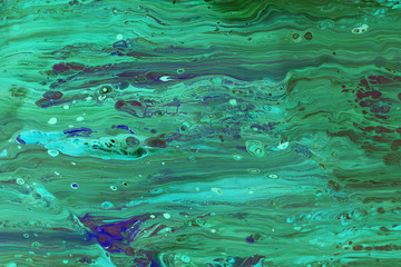 Abstraction of aquamarine paint