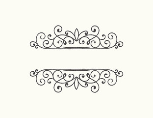 Hand drawn decorative border in grunge retro style