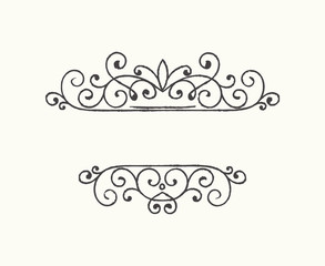 Hand drawn decorative border in grunge retro style