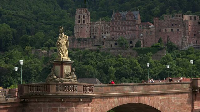 Castle and Old Bridge, Heidelberg, Baden-Wurttemberg, Germany, Europe