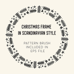 Christmas frame and brush with corner tiles