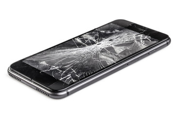 Mobile phone with broken screen