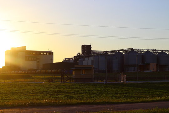 Granary plant agriculure sunset