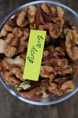 walnuts in the glass