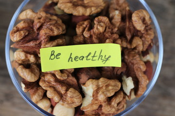 walnuts in the glass