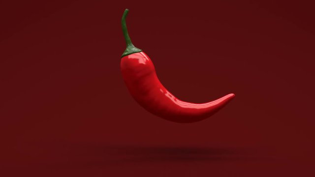 Hot chili pepper slowly rotate