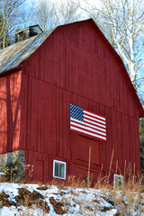 American Flag on Red Bard © Charley