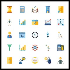 25 management icon. Vector illustration management set. stats and building icons for management works
