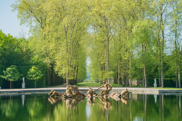 The beautiful Apollo Fountain of Place of Versailles