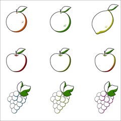 set of fruit icons
