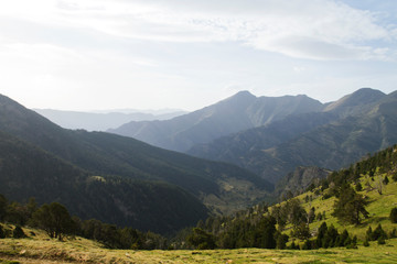 Landscape in the Pyrenes mountains