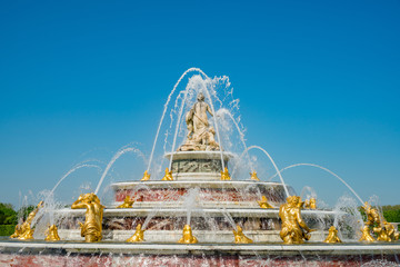 The beautiful Latona Fountain of Place of Versailles