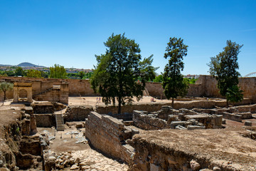 ruins of Old Arab Alcazaba of Merida, Spain