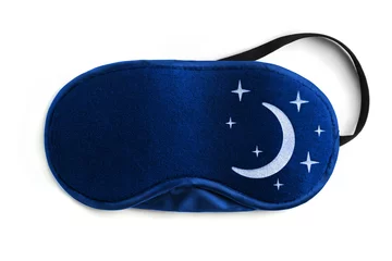 Selbstklebende Fototapeten Dark blue sleeping eye mask, isolated on white background © Yeti Studio