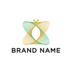 Butterfly line logo template design