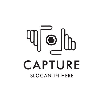 capture hand logo template design