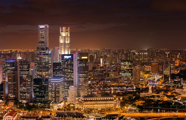 Singapore business district night view